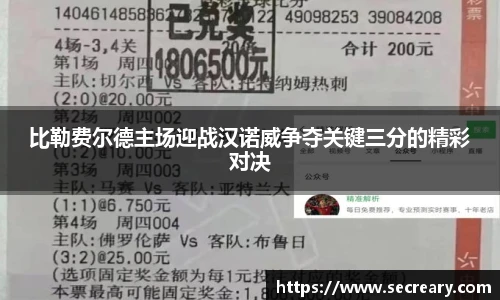 比勒费尔德主场迎战汉诺威争夺关键三分的精彩对决